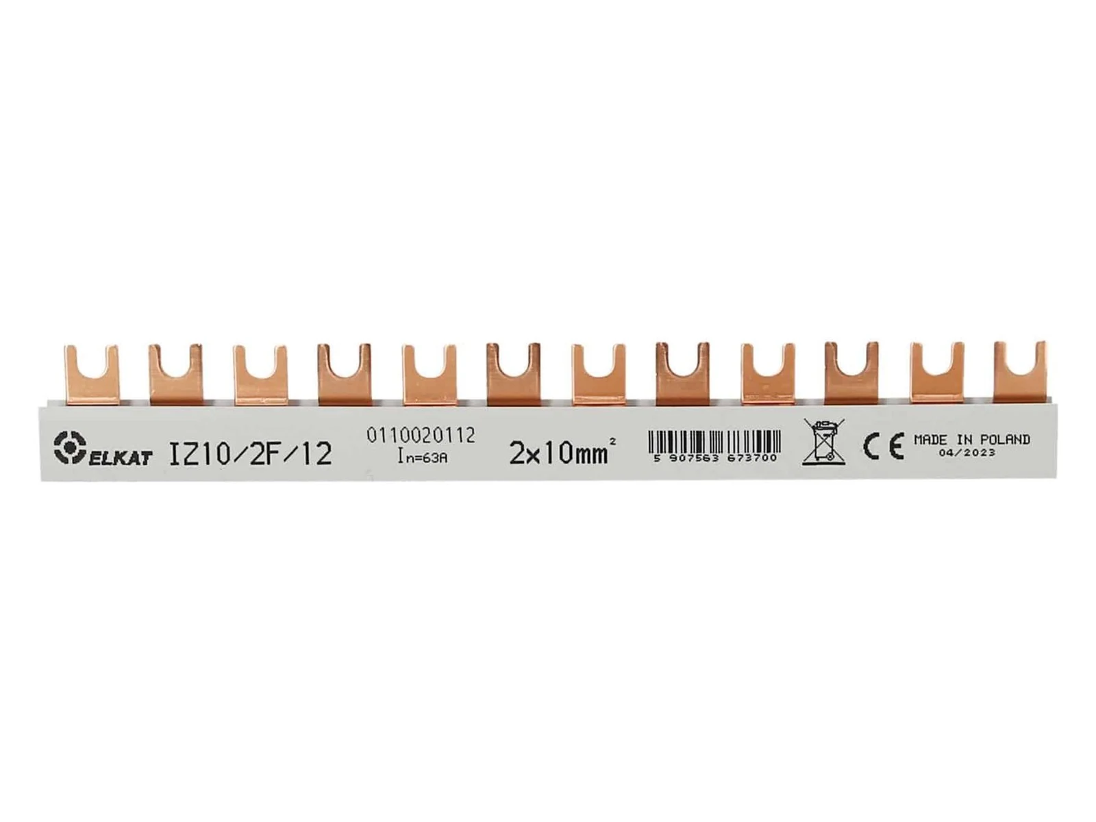 IZ10/2F – Szyna widełkowa 2-fazowa, 10 mm²