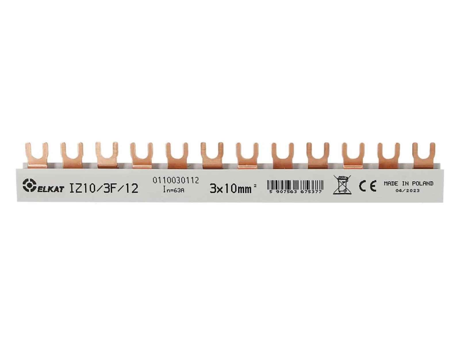 IZ10/3F – Szyna widełkowa 3-fazowa, 10 mm²