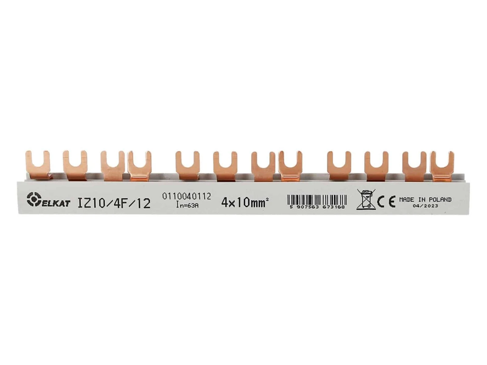 IZ10/4F – Szyna widełkowa 4-biegunowa, 10 mm²