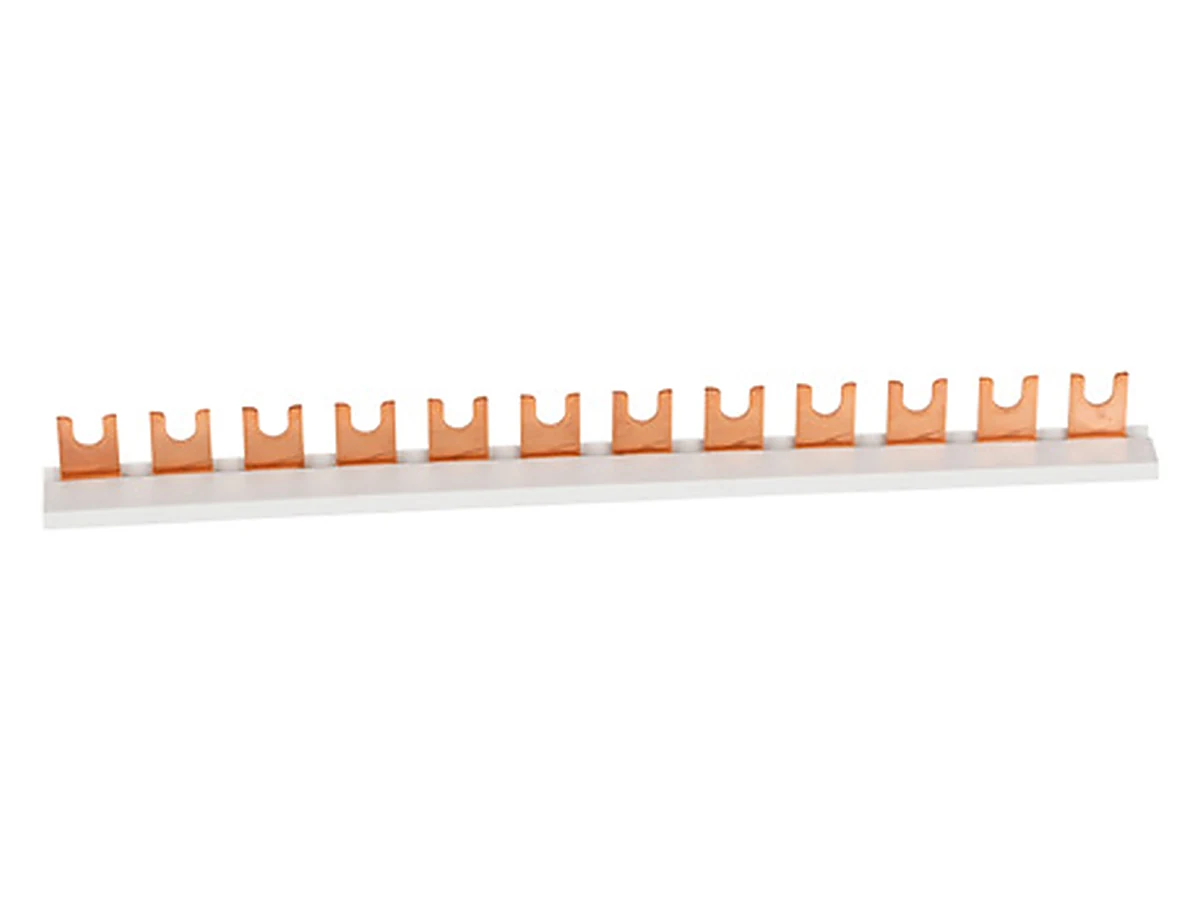 IZ16/1F/L – Szyna widełkowa 1-fazowa gięta 90°, 16 mm²