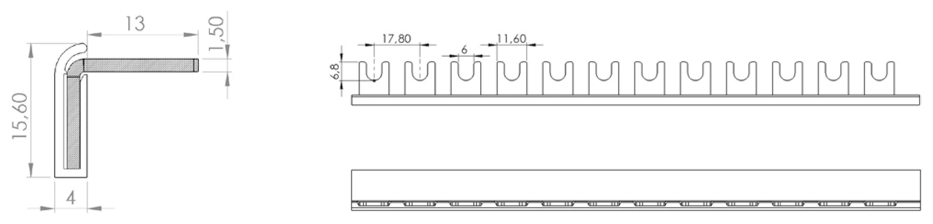 IZ16/1F/L - rysunek techniczny