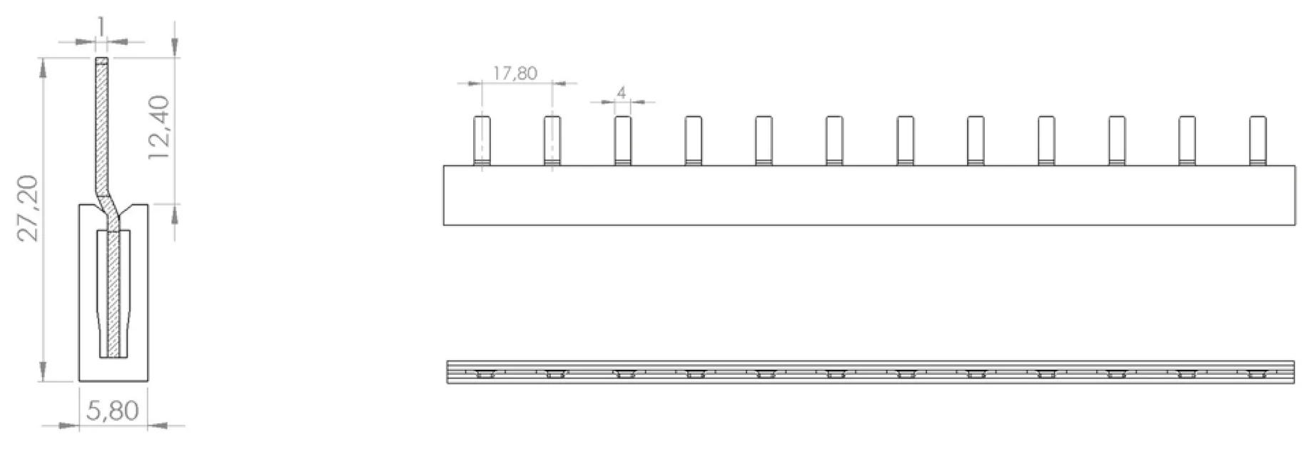IZS10/1F/BL - rysunek techniczny