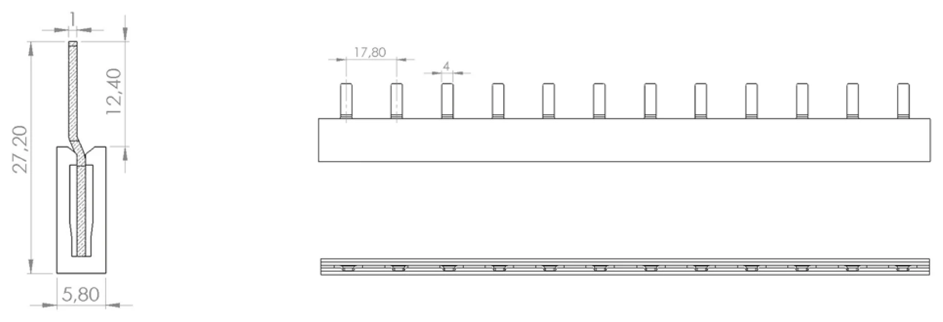 IZS10/1F - rysunek techniczny
